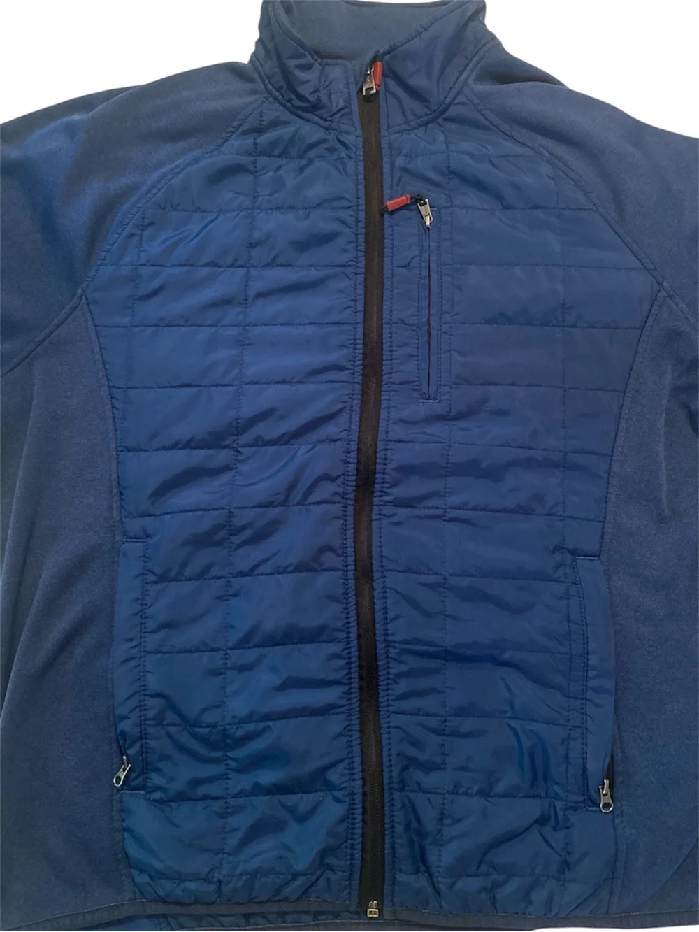Navy Blue Quilted Front Jacket Large